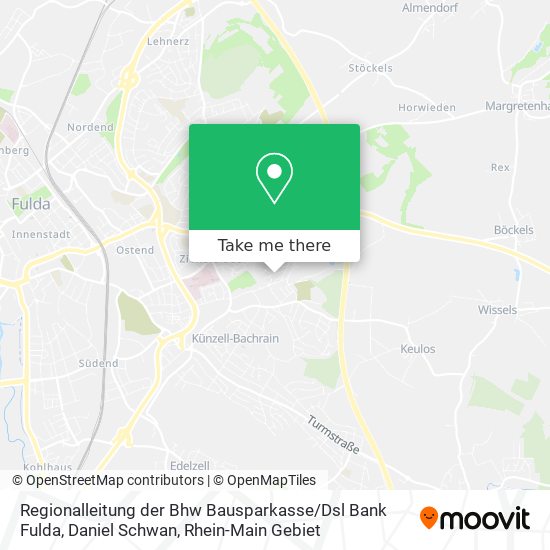 Regionalleitung der Bhw Bausparkasse / Dsl Bank Fulda, Daniel Schwan map