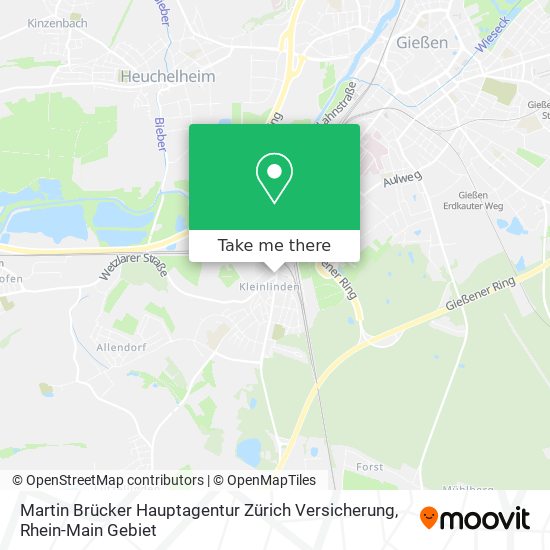 Martin Brücker Hauptagentur Zürich Versicherung map