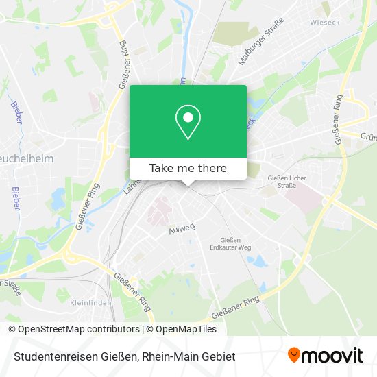Studentenreisen Gießen map