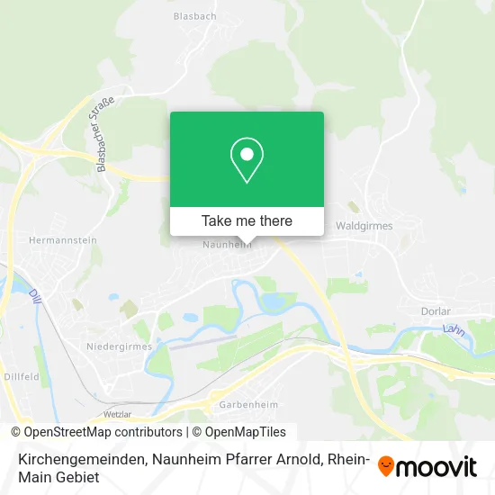 Карта Kirchengemeinden, Naunheim Pfarrer Arnold