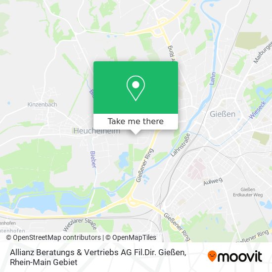 Карта Allianz Beratungs & Vertriebs AG Fil.Dir. Gießen