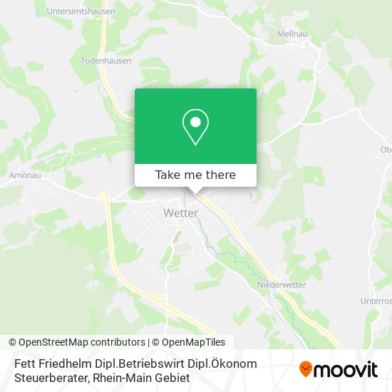 Fett Friedhelm Dipl.Betriebswirt Dipl.Ökonom Steuerberater map