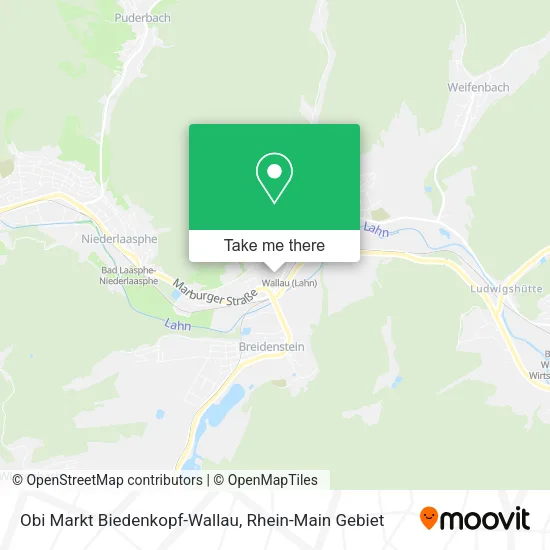 Карта Obi Markt Biedenkopf-Wallau