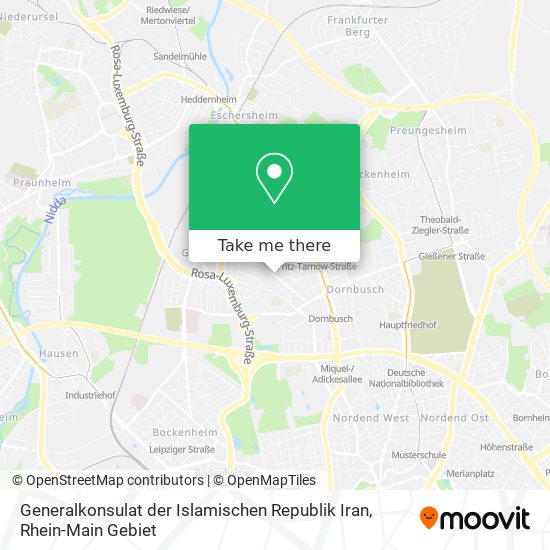 Generalkonsulat der Islamischen Republik Iran map