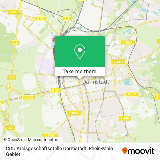 Карта CDU Kreisgeschäftsstelle Darmstadt