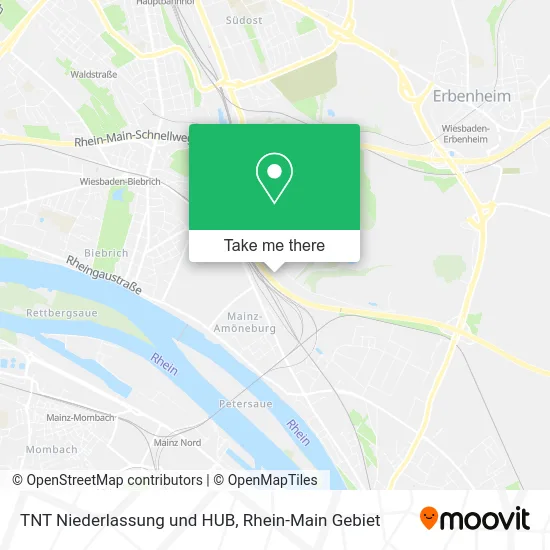 Карта TNT Niederlassung und HUB