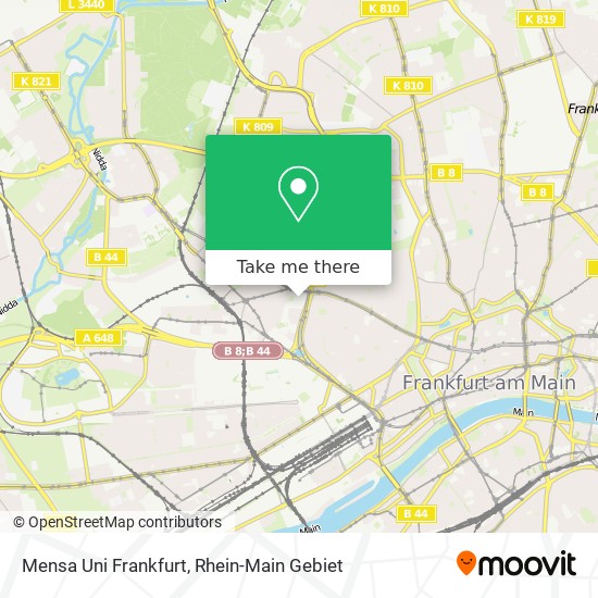 Mensa Uni Frankfurt map