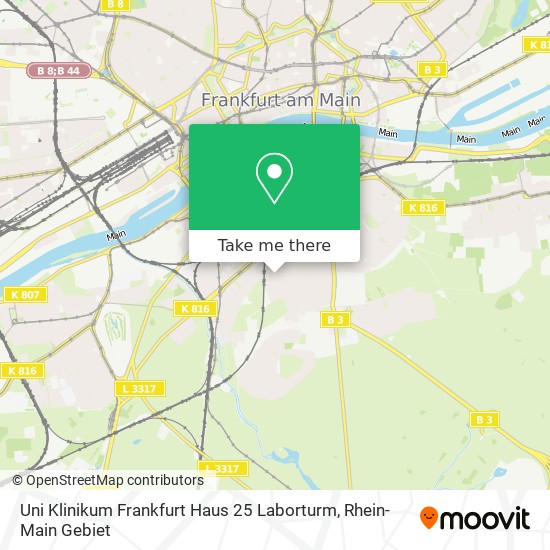 Uni Klinikum Frankfurt Haus 25 Laborturm map