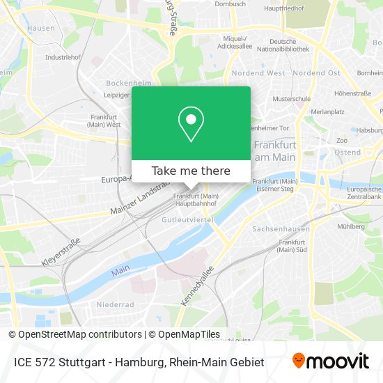 Карта ICE 572 Stuttgart - Hamburg