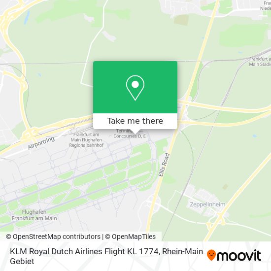 KLM Royal Dutch Airlines Flight KL 1774 map