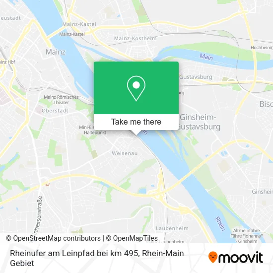 Карта Rheinufer am Leinpfad bei km 495