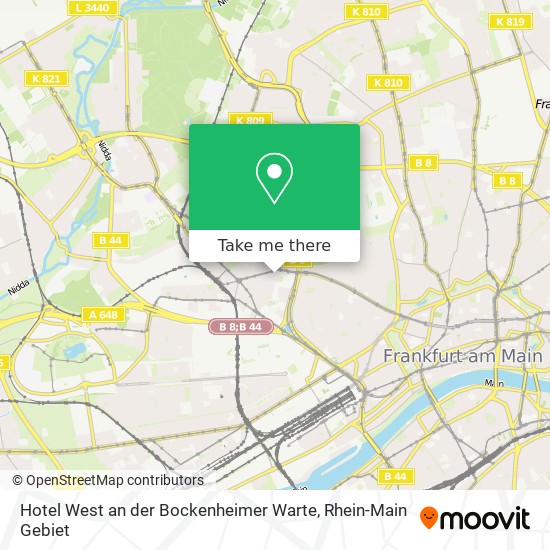 Hotel West an der Bockenheimer Warte map