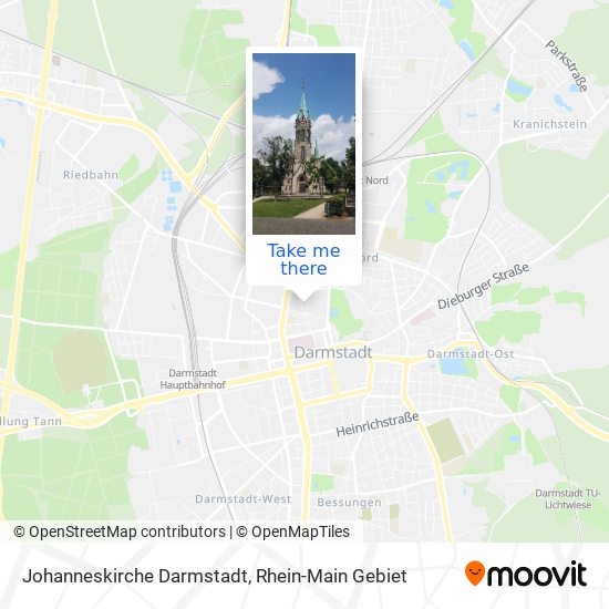 Johanneskirche Darmstadt map