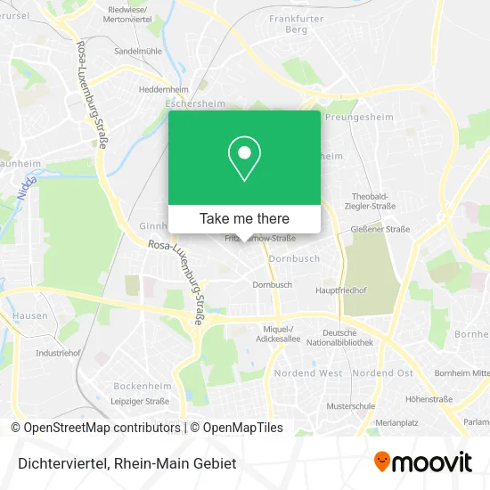 Карта Dichterviertel