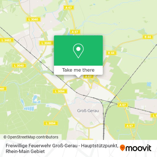 Карта Freiwillige Feuerwehr Groß-Gerau - Hauptstützpunkt