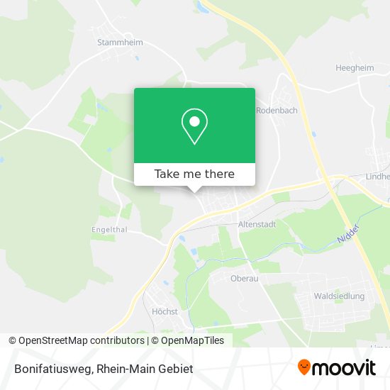 Bonifatiusweg map