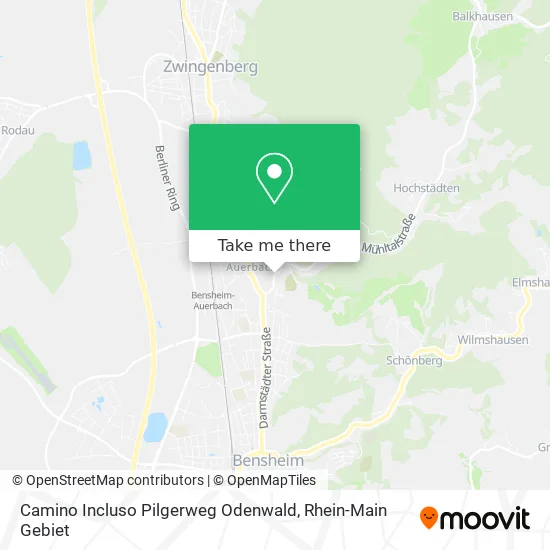 Карта Camino Incluso Pilgerweg Odenwald