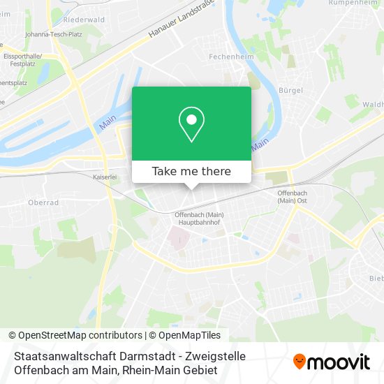 Карта Staatsanwaltschaft Darmstadt - Zweigstelle Offenbach am Main