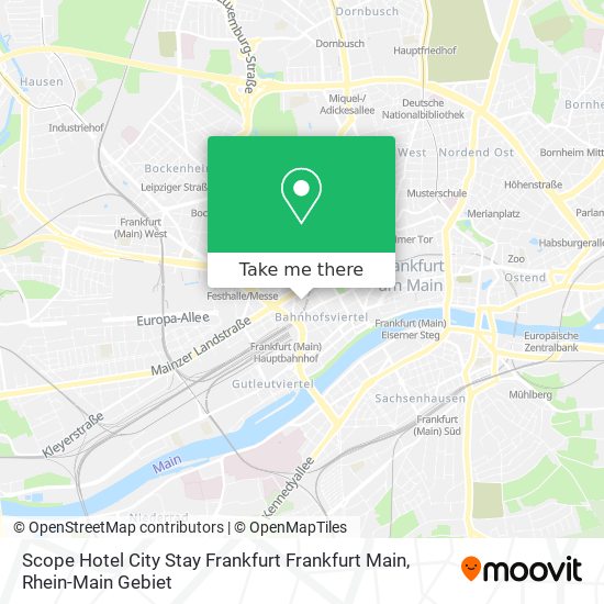 Scope Hotel City Stay Frankfurt Frankfurt Main map