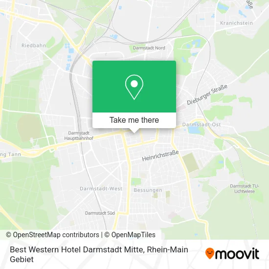 Карта Best Western Hotel Darmstadt Mitte