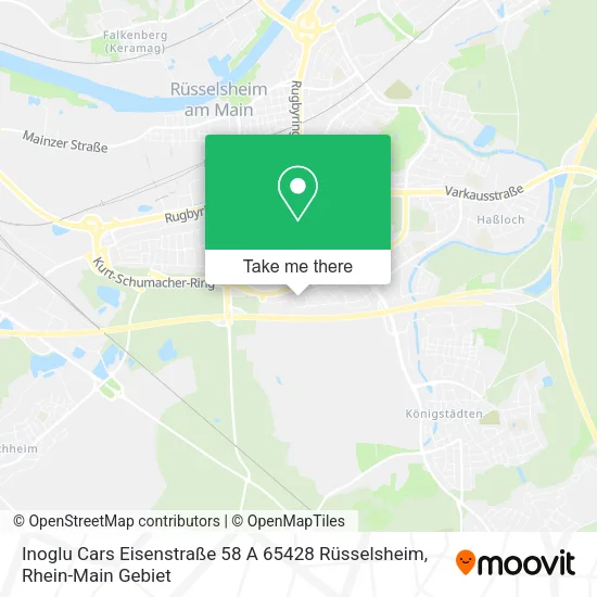 Карта Inoglu Cars Eisenstraße 58 A 65428 Rüsselsheim