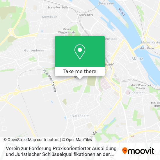 Verein zur Förderung Praxisorientierter Ausbildung und Juristischer Schlüsselqualifikationen an der map