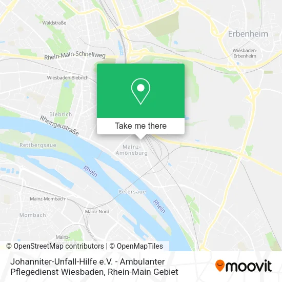 Карта Johanniter-Unfall-Hilfe e.V. - Ambulanter Pflegedienst Wiesbaden