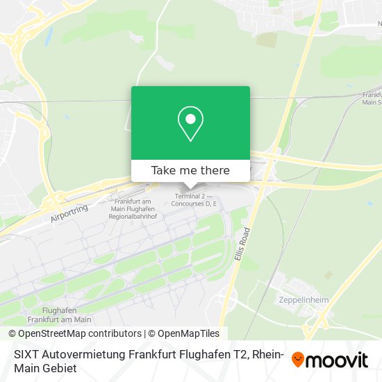 SIXT Autovermietung Frankfurt Flughafen T2 map