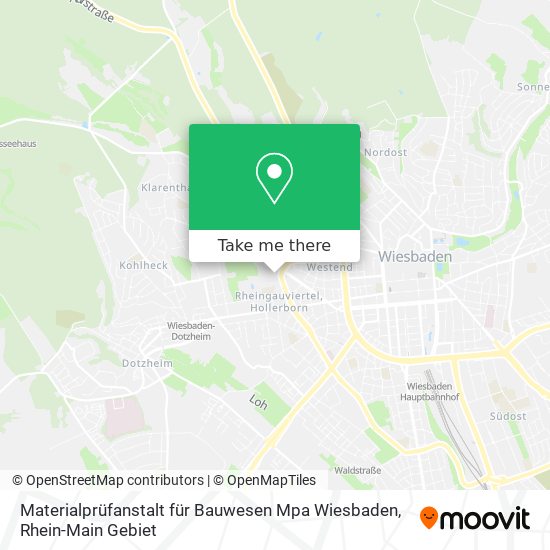 Карта Materialprüfanstalt für Bauwesen Mpa Wiesbaden