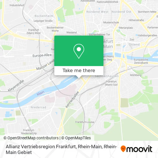 Карта Allianz Vertriebsregion Frankfurt, Rhein-Main