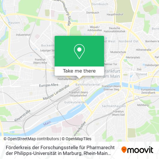Карта Förderkreis der Forschungsstelle für Pharmarecht der Philipps-Universität in Marburg