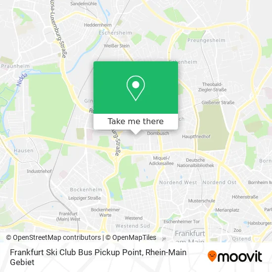 Карта Frankfurt Ski Club Bus Pickup Point