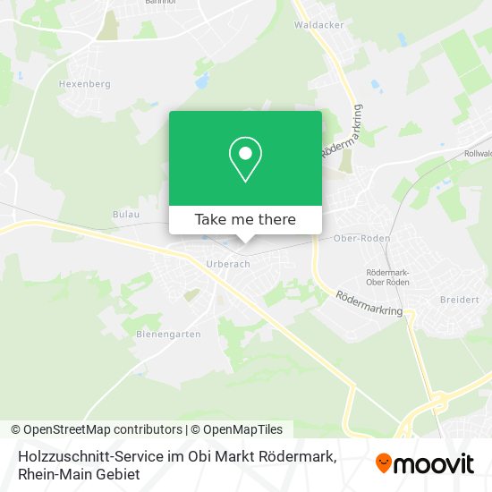 Карта Holzzuschnitt-Service im Obi Markt Rödermark