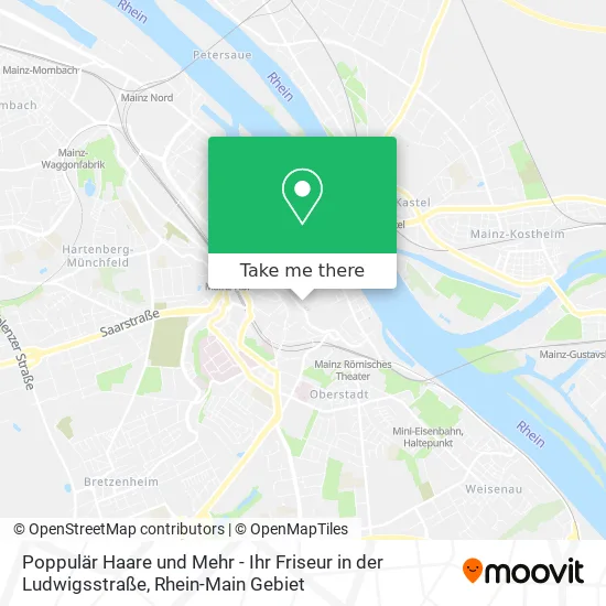 Карта Poppulär Haare und Mehr - Ihr Friseur in der Ludwigsstraße