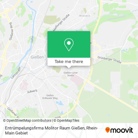 Карта Entrümpelungsfirma Molitor Raum Gießen