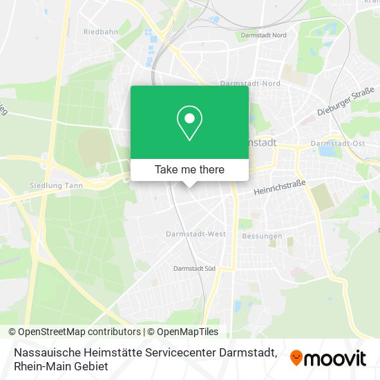 Карта Nassauische Heimstätte Servicecenter Darmstadt