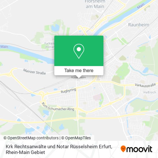 Карта Krk Rechtsanwälte und Notar Rüsselsheim Erfurt