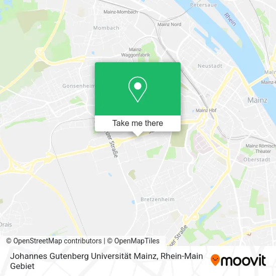 Карта Johannes Gutenberg Universität Mainz
