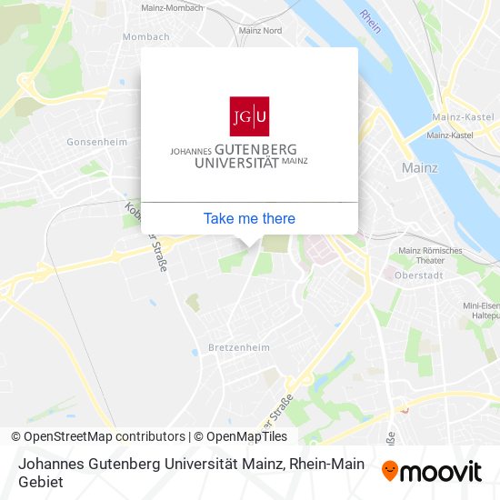 Johannes Gutenberg Universität Mainz map