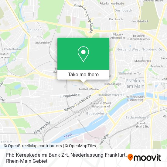 Fhb Kereskedelmi Bank Zrt. Niederlassung Frankfurt map