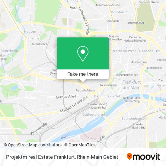 Projektm real Estate Frankfurt map