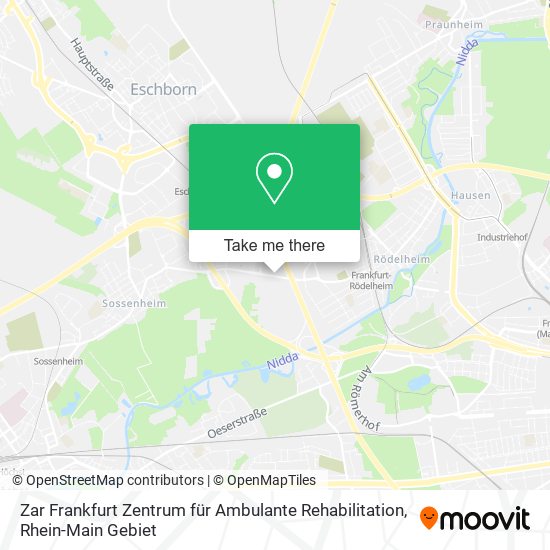 Zar Frankfurt Zentrum für Ambulante Rehabilitation map