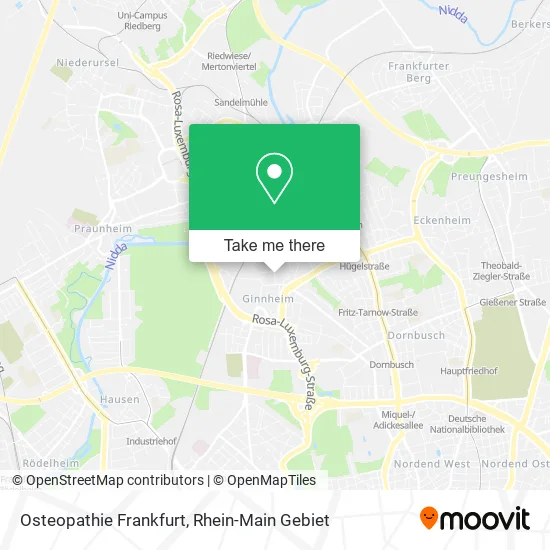 Карта Osteopathie Frankfurt