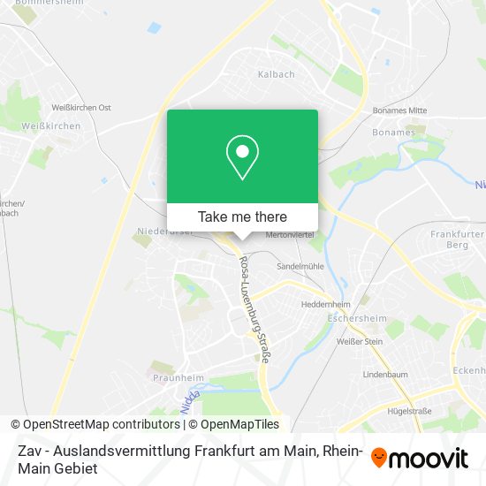 Zav - Auslandsvermittlung Frankfurt am Main map