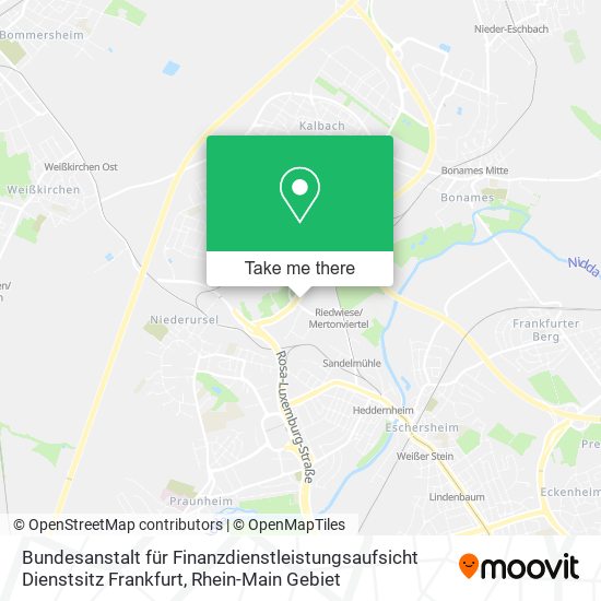 Bundesanstalt für Finanzdienstleistungsaufsicht Dienstsitz Frankfurt map