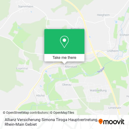 Карта Allianz Versicherung Simona Tiroga Hauptvertretung