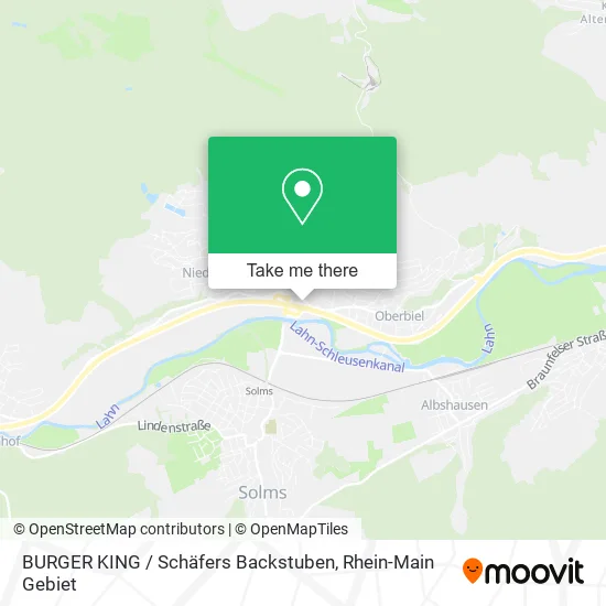 Карта BURGER KING / Schäfers Backstuben