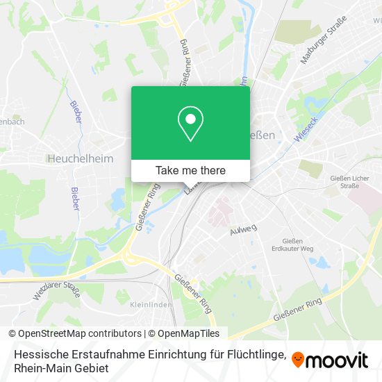 Hessische Erstaufnahme Einrichtung für Flüchtlinge map