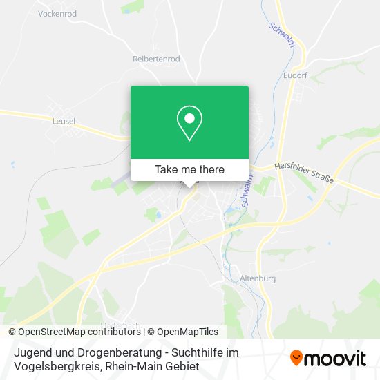 Карта Jugend und Drogenberatung - Suchthilfe im Vogelsbergkreis