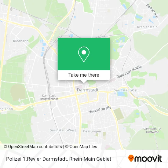 Карта Polizei 1.Revier Darmstadt